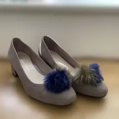 ORiental TRaffic パンプス ファー付き グレー