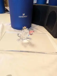 スワロフスキー 置物 カエルの王子 王冠 ハート