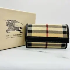 BURBERRY バーバリー PVC×パテントレザー ノバチェック 二つ折り財布