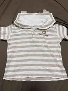 くま耳 セーラー襟 ボーダー Tシャツ 80cm