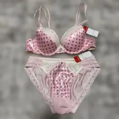 トリンプ B70 M ピンクドット柄ブラ&ショーツセット