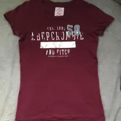 アバクロTシャツワインレッド