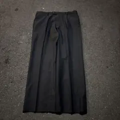 古着 90s SAVANE 3タック ワイド スラックス 極太 ブラック パンツ