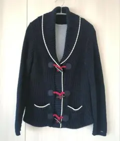 TOMMY HILFIGER ネイビー ショールカラー ニットジャケットのサムネイル
