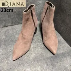 【ほぼ未使用】ダイアナ サイドジップブーティ スエード グレ 23cm