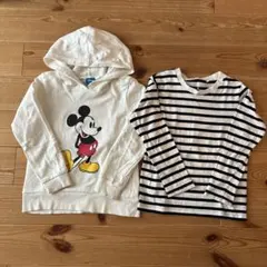 子ども服　120㎝　トレーナー　パーカー　ロンT 長袖　ミッキー　ボーダー