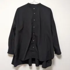 yuni コットンキャッチワッシャーワイドブラウス 黒のサムネイル