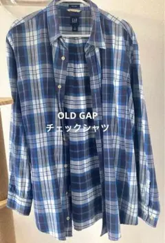 90s〜 OLD GAP リラックスフィット　青チェックネルシャツ XLサイズ