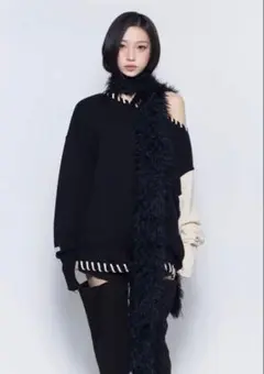 トップス theredthread contrast zip knit hoodie Theredthread｜Contrast zip knit hoodie - メルカリ
