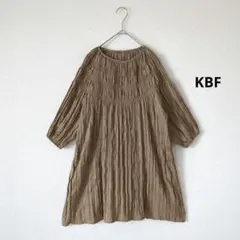 KBF★ランダムプリーツシャーリングチュニック 楽ケア ブラウン サイズoneのサムネイル