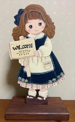 カントリー雑貨トールペイント女の子の小物入れ - メルカリ