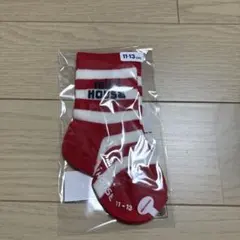 ミキハウス 赤白 ストライプ ベビー靴下 11-13cm