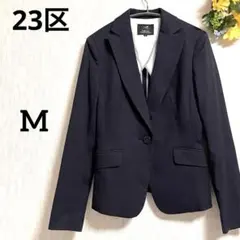 23区ネイビー テーラードジャケット M ストライプ リクルート ジャケットのみ