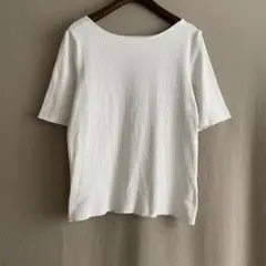 B03549 OPAQUE.CLIPスーピマコットン ストレッチリブカットソー