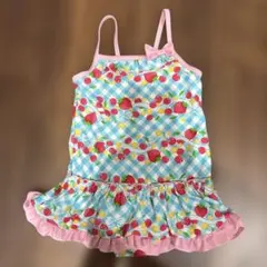フリル付きワンピース水着　いちご柄　　さくらんぼ柄