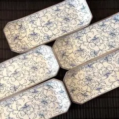 【未使用品】たち吉 古都唐草 焼物皿 長角皿 長皿 角皿 ５客 橘吉