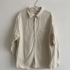 ユニクロ　メンズ　フランネルシャツ　オフホワイト　XLサイズ　470182