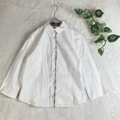 バーバリーブルーレーベル 七分袖シャツ ノバチェック ホースロゴ刺繍 38サイズ