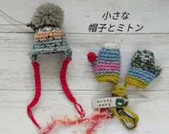 小さな帽子のストラップと ミトンのバッグチャーム❆❆ opal毛糸