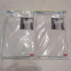 UNIQLOエアリズムUネック（半袖）Sサイズホワイト2枚セット