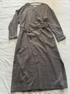 エブール　チェックロングワンピース