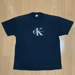 90s USA製 Calvin Klein Jeans ロゴ Tシャツ ブラック
