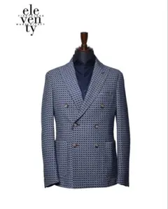 【eleventy】定価約70%OFF ハウンドトゥース ダブルジャケット46