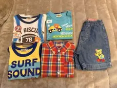 ミキハウス　ダブルB 男の子　夏服　半袖トップス　パンツ　90cm