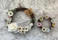 フラワーリース 造花 2点セット