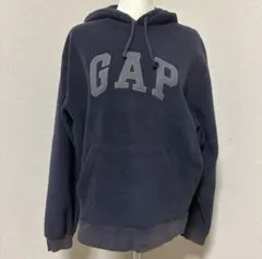 GAP フリース パーカー フーディ ダークブルー メンズ