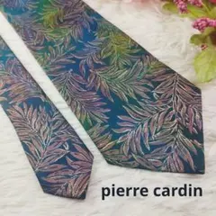 pierre cardin ネクタイ 極彩色 葉柄 日本製 シルク