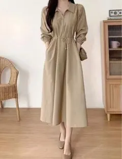 【美品】ワンピース ウエストマークあり カジュアル ミドル丈