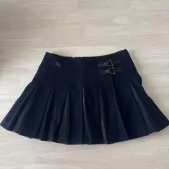 BURBERRYプリーツスカート ミニスカート　黒ネイビー