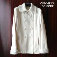 白ウールコート (ベルト付)　コムサデモード