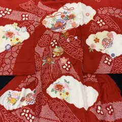手縫最高級新品正絹産着京友禅手描き美術、特撰本金、祝い四季花車古典
