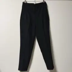 ZARA ハイウエスト テーパードパンツ 黒 M センタープレス タックパンツ