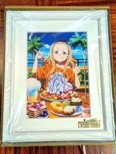 F4号】水森亜土（ヴィーナス）手描き作品/表裏サイン有り/油彩/絵画