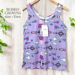 【RODEO CROWNS】ロデオクラウンズ　タンクトップ 紫 フリーサイズ
