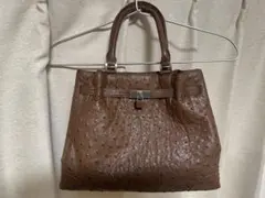 日本製 オーストリッチ レザー ハンドバッグ トートバッグ