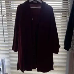 バーガンディロングコーデュロイジャケット