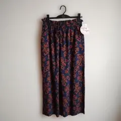 スイングレーヨン ネイビーオレンジ柄M