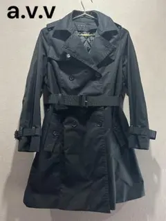 美品★a.v.v★ライナー取外し可能ブラックトレンチコート ベルト付きMのサムネイル
