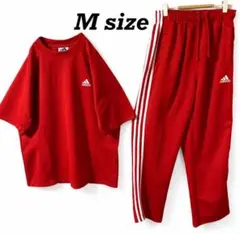 90s adidas セットアップ レッド Mサイズ