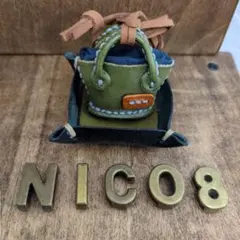 ⟡.·*.革バッグペンダントカーキ色⟡.·*.インテリア雑貨⟡.·*.