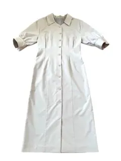 【1回着用 プロポーションボディドレッシング 半袖ロング丈シャツワンピース M】