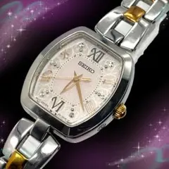 《美品 稼働品》 セイコー ティセ レディース腕時計 トノー ソーラー電波