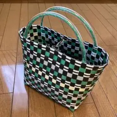 チェック柄 かごバッグ プラカゴのサムネイル