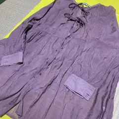 リボン　Ａライン　長袖シャツ