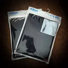 新品、未開封 2枚 UNIQLO AIRism クルーネック T 半袖 4XL