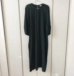 新品同様☆KAPOK ダークグリーン 長袖ワンピース レディース L